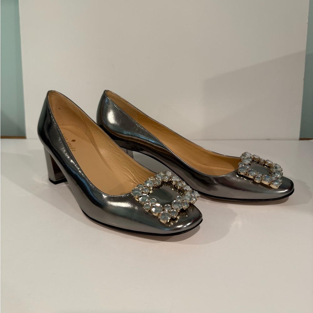 Kate Spade Dandy Silver Pumps New
